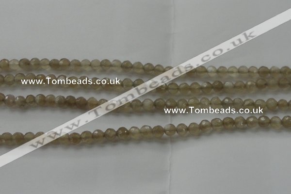 CMS1067 15.5 inches 6mm faceted round grey moonstone beads wholesale