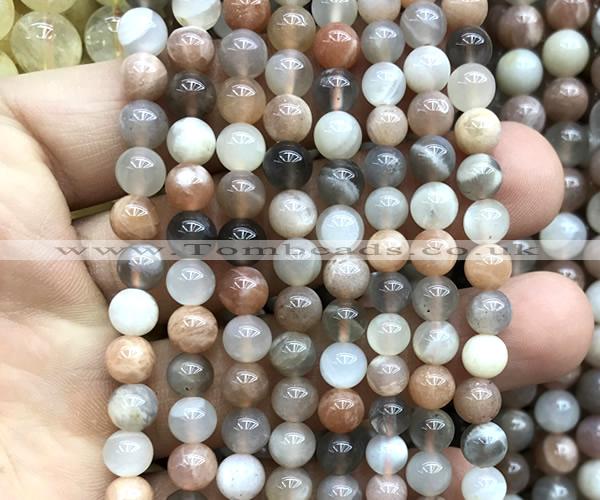 CMS2361 15 inches 6mm round rainbow moonstone beads wholesale