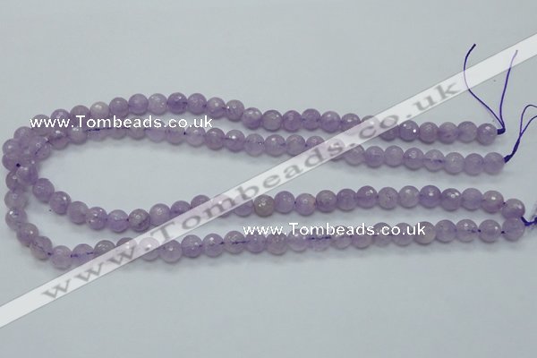 CNA310 15.5 inches 8mm faceted round natural lavender amethyst beads