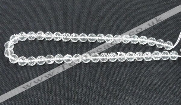 CNC53 15.5 inches 10mm faceted round grade A natural white crystal beads