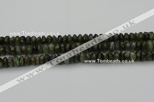 CNG1186 15.5 inches 6*14mm - 8*14mm nuggets labradorite beads