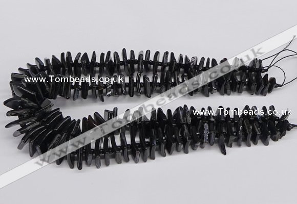 CNG3318 15.5 inches 8*12mm - 15*20mm freeform black agate beads