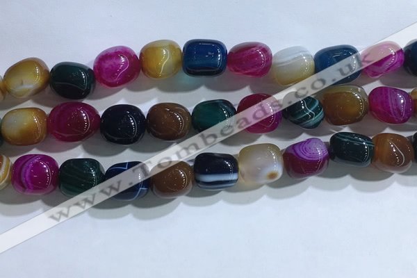 CNG8145 15.5 inches 8*12mm nuggets striped agate beads wholesale