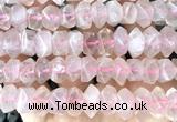 CNG9201 15 inches 7*11mm - 8*12mm faceted nuggets rose quartz beads