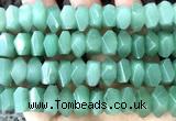 CNG9214 7*11mm - 8*12mm faceted nuggets green aventurine jade beads