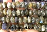 CNG9215 15 inches 7*11mm - 8*12mm faceted nuggets labradorite beads