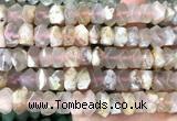 CNG9222 15 inches 7*11mm - 8*12mm faceted nuggets sakura agate beads