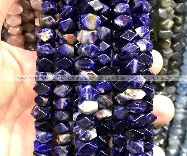 CNG9254 15 inches 6*10mm - 7*12mm faceted nuggets sodalite beads