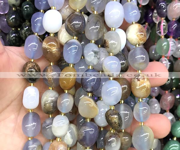 CNG9315 15 inches 10*14mm - 13*18mm nuggets blue chalcedony beads