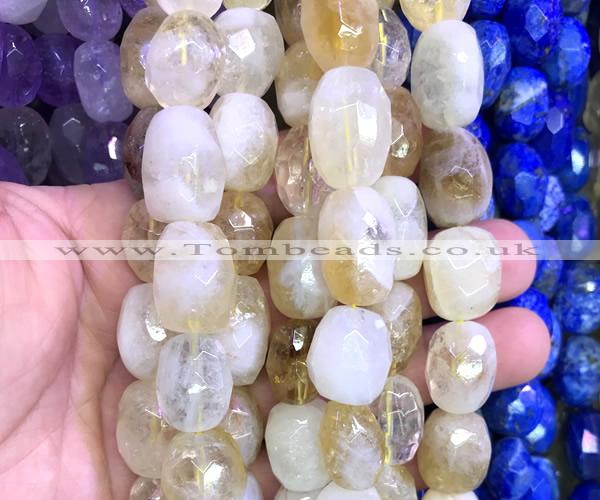 CNG9355 15 inches 12*16mm - 15*20mm faceted nuggets citrine beads