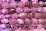 CNG9358 15 inches 12*16mm - 15*20mm faceted nuggets strawberry quartz beads