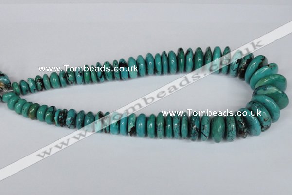 CNT11 16 inches multi-size rondelle natural turquoise beads wholesale