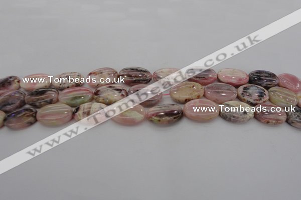 COP1274 15.5 inches 12*16mm oval natural pink opal gemstone beads