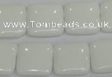 CPB115 15.5 inches 20*20mm square white porcelain beads wholesale