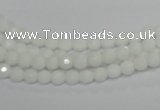 CPB31 15.5 inches 4mm faceted round white porcelain beads wholesale