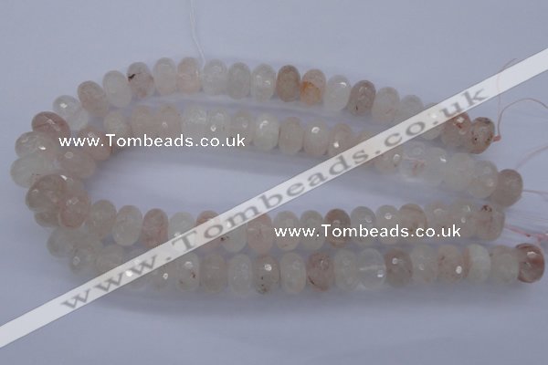 CPQ70 15.5 inches 10*16mm faceted rondelle natural pink quartz beads