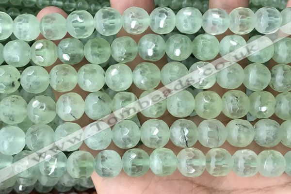 CPR366 15.5 inches 8mm faceted round prehnite gemstone beads