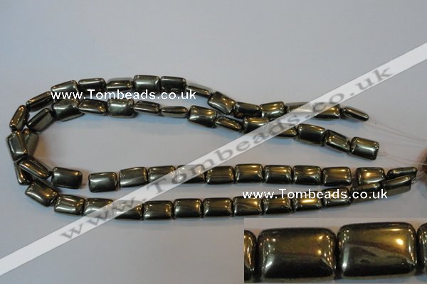 CPY321 15.5 inches 10*14mm rectangle pyrite gemstone beads wholesale