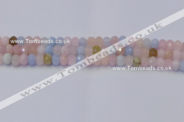 CRB1829 15.5 inches 5*8mm faceted rondelle morganite beads