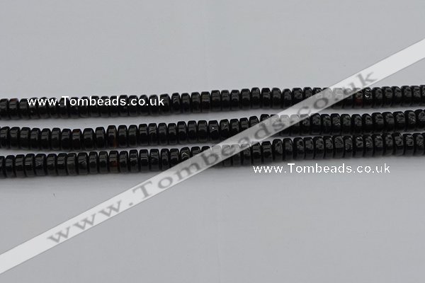 CRB418 15.5 inches 5*8mm rondelle black agate beads wholesale