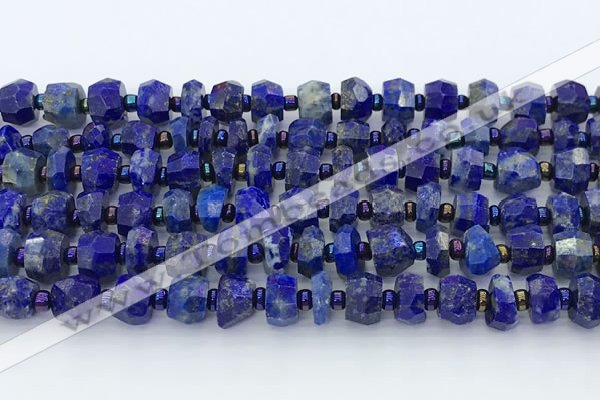 CRB5628 15.5 inches 5*7mm - 7*8mm faceted rondelle lapis lazuli beads