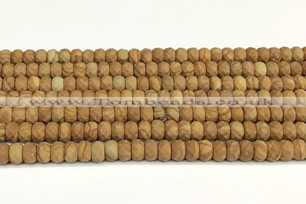 CRB5803 15 inches 4*6mm, 5*8mm faceted rondelle wooden jasper beads