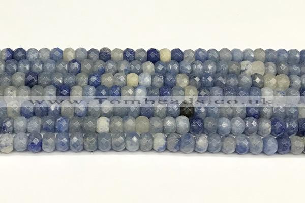 CRB5810 15 inches 4*6mm, 5*8mm faceted rondelle blue aventurine beads