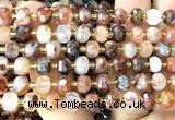 CRB6005 15 inches 6*8mm faceted rondelle red quartz beads