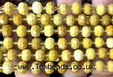 CRB6015 15 inches 6*8mm faceted rondelle yellow mookaite beads