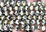 CRB6022 15 inches 6*8mm faceted rondelle dalmatian jasper beads