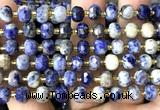 CRB6061 15 inches 6*8mm faceted rondelle orange sodalite beads