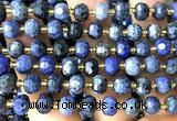 CRB6065 15 inches 6*8mm faceted rondelle dumortierite beads