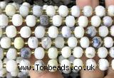 CRB6083 15 inches 6*8mm faceted rondelle white opal beads