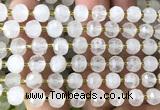 CRB6086 15 inches 6*8mm faceted rondelle Angola white quartz beads