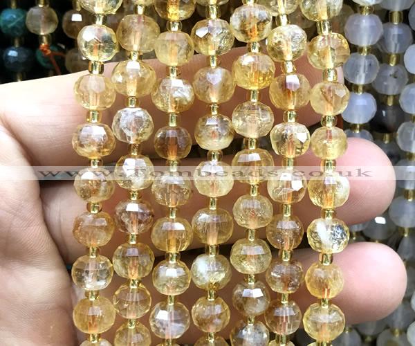 CRB6087 15 inches 6*8mm faceted rondelle citrine gemstone beads