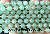 CRB6089 6*8mm faceted rondelle green strawberry quartz beads