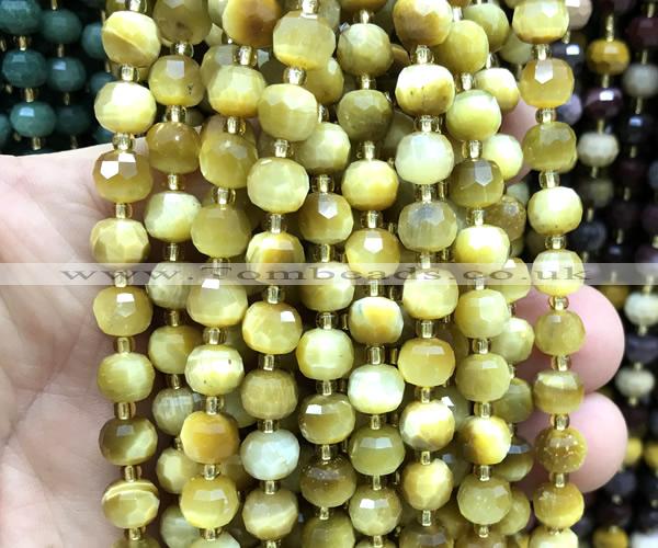 CRB6095 15 inches 6*8mm faceted rondelle golden tiger eye beads