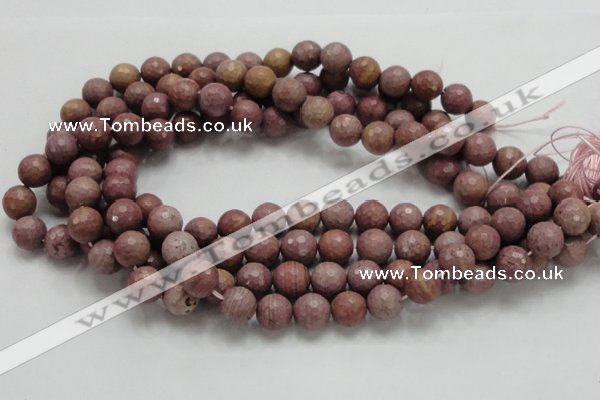 CRC60 15.5 inches 12mm faceted round rhodochrosite gemstone beads