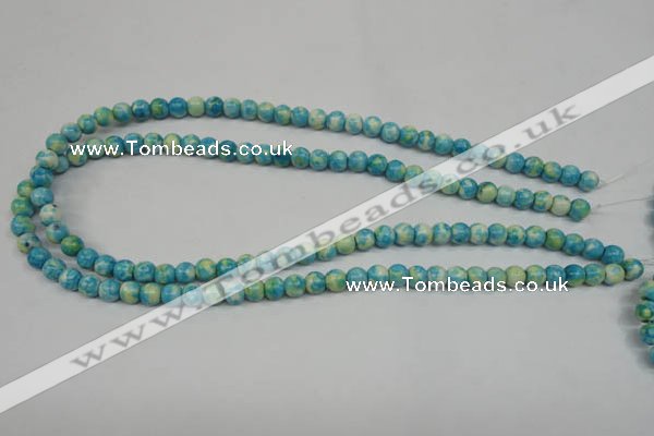 CRF101 15.5 inches 6mm round dyed rain flower stone beads wholesale