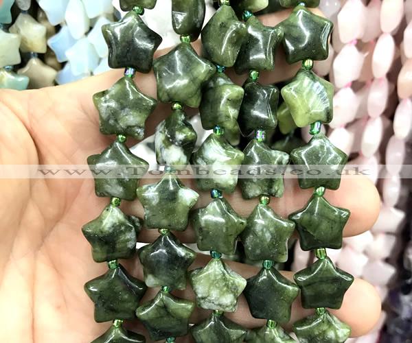 CRG70 15 inches 16mm star green jade beads wholesale