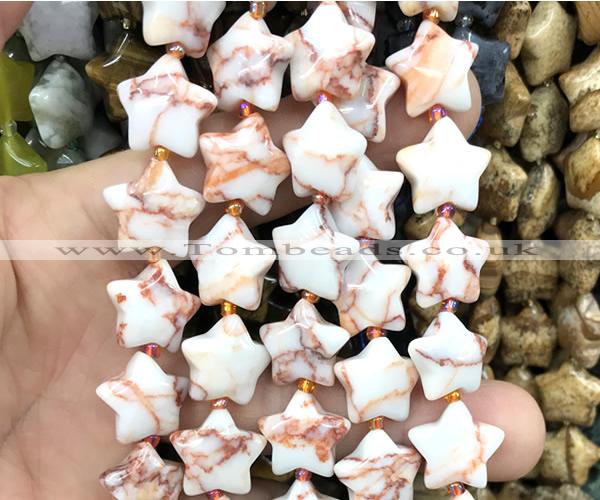 CRG73 15 inches 16mm star red net jasper beads wholesale