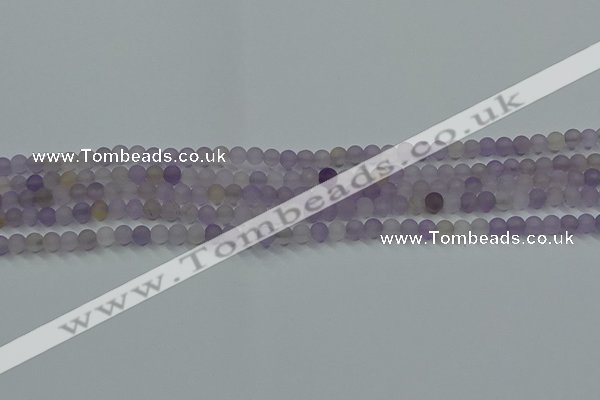 CRO1010 15.5 inches 4mm round matte amethyst gemstone beads