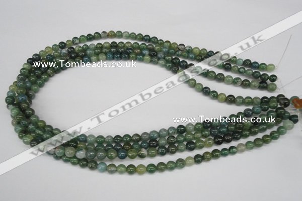 CRO22 15.5 inches 6mm round moss agate gemstone beads wholesale