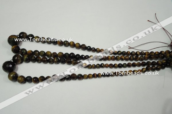 CRO709 15.5 inches 6mm – 16mm faceted round yellow tiger eye beads