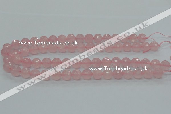 CRQ31 15.5 inches 12mm faceted round natural rose quartz beads