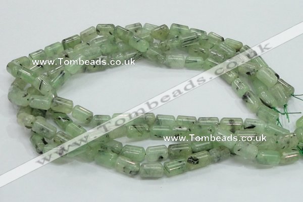 CRU133 15.5 inches 8*13mm column green rutilated quartz beads