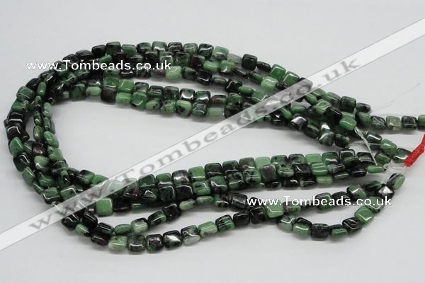 CRZ12 15.5 inches 8*8mm square ruby zoisite gemstone beads wholesale