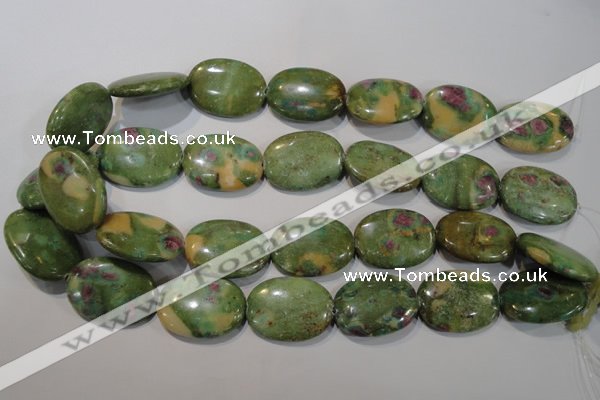 CRZ618 15.5 inches 22*30mm oval New ruby zoisite gemstone beads