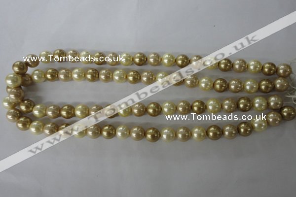 CSB1069 15.5 inches 10mm round mixed color shell pearl beads