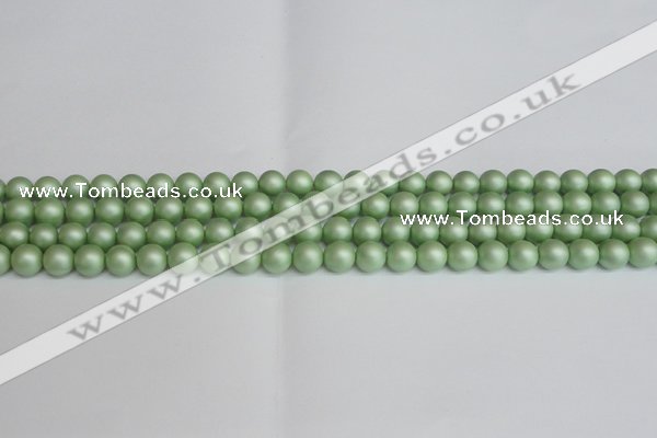 CSB1390 15.5 inches 4mm matte round shell pearl beads wholesale